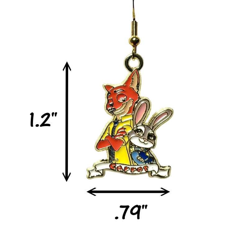Judy Hopps and Nick Earrings - Zootopia Disneyland Inspired jewelry - Disney Inspired