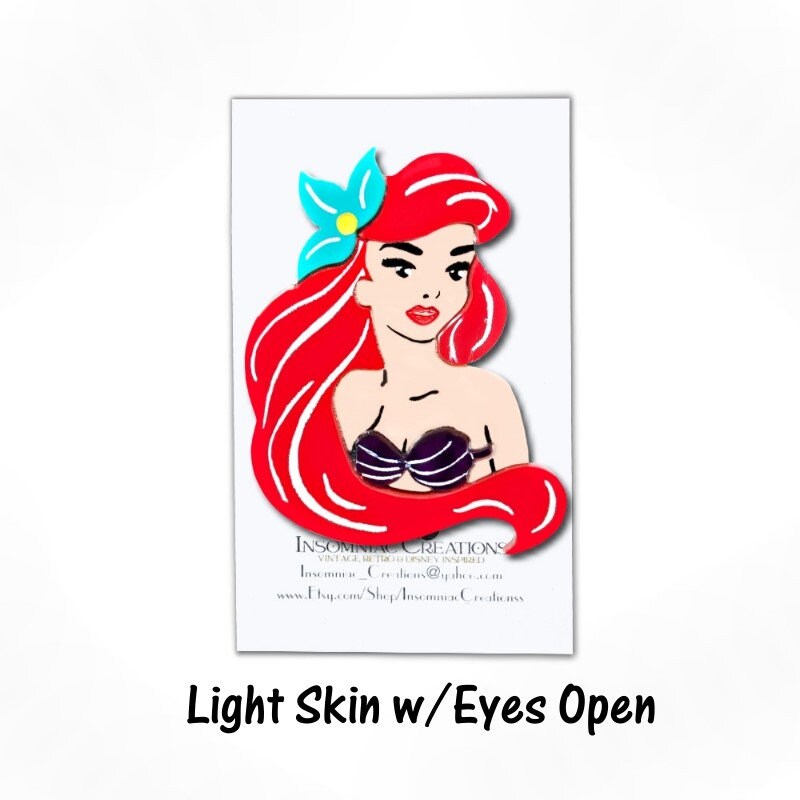 Ariel Inspired Acrylic Brooch - Pin Disney Princess Little Mermaid