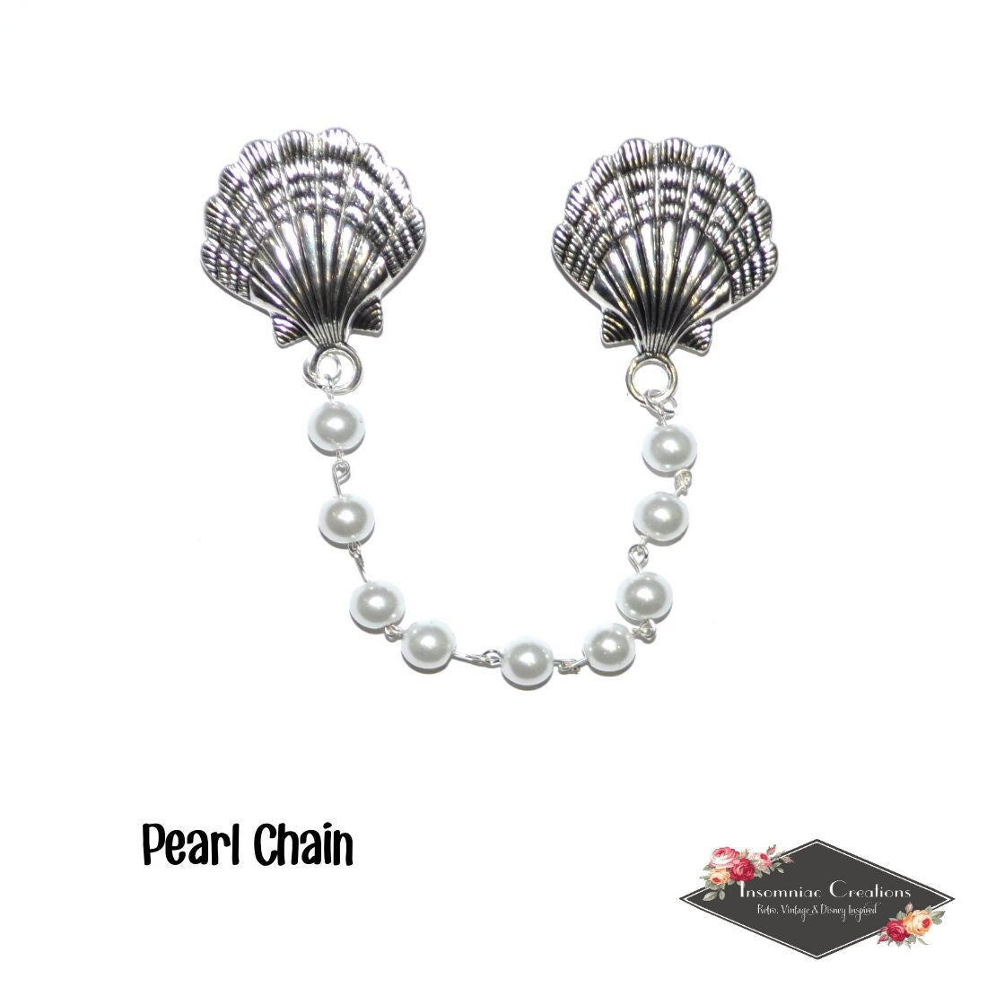Metal Seashell Sweater Clips - Cardigan Clips Sweater Guards Collar Clips Ocean Nautical