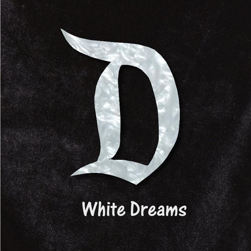 White Hues of Acrylic D Brooch