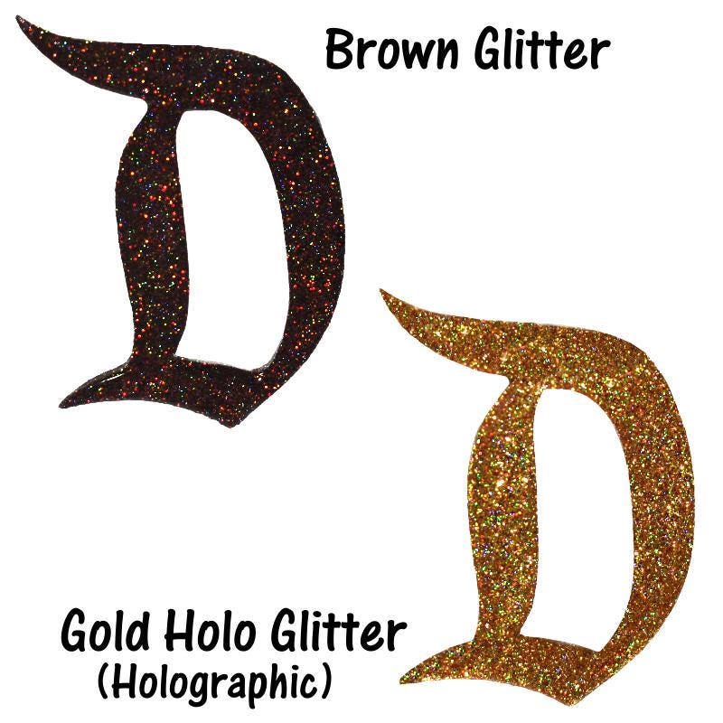 Brown and Gold Acrylic D Brooches