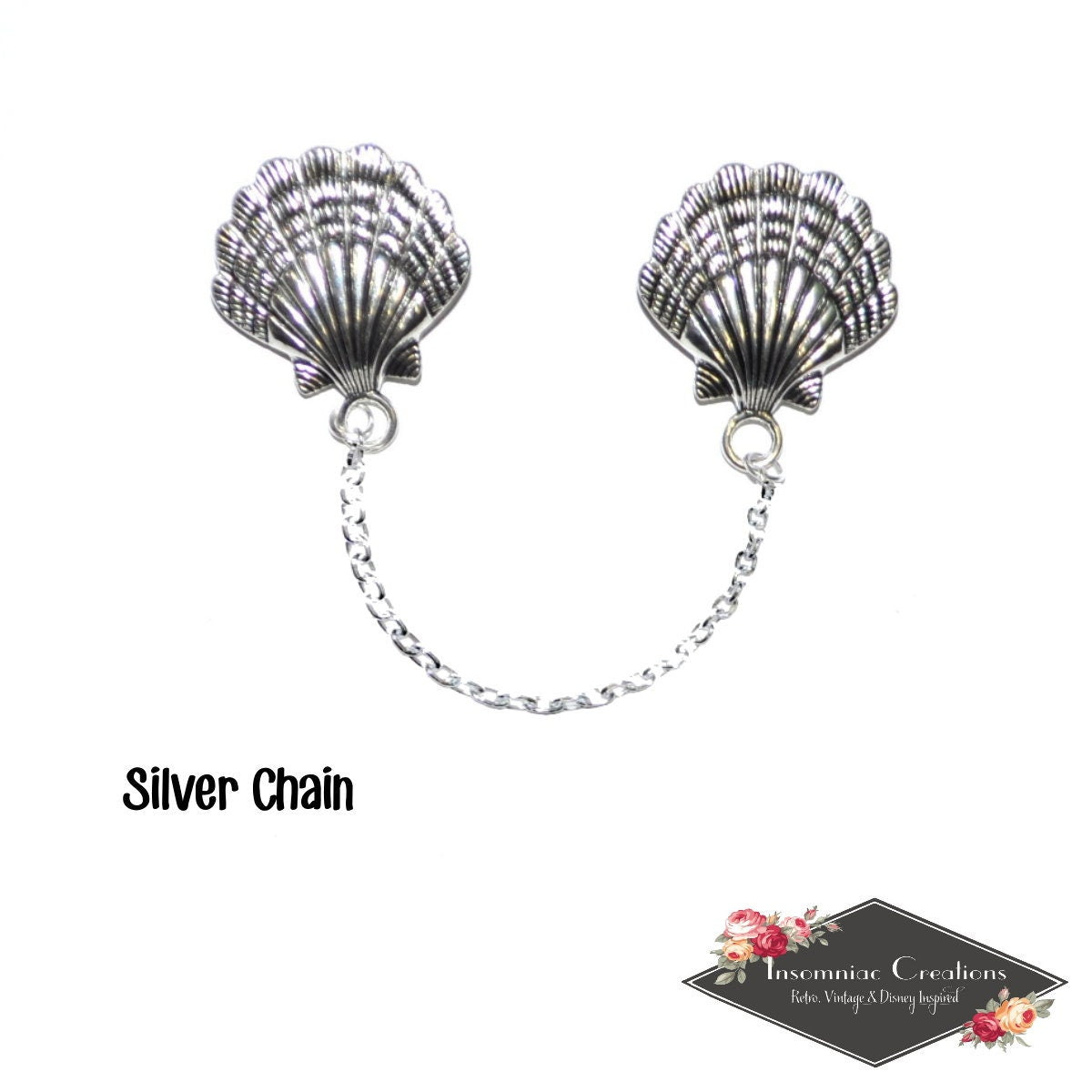 Metal Seashell Sweater Clips - Cardigan Clips Sweater Guards Collar Clips Ocean Nautical