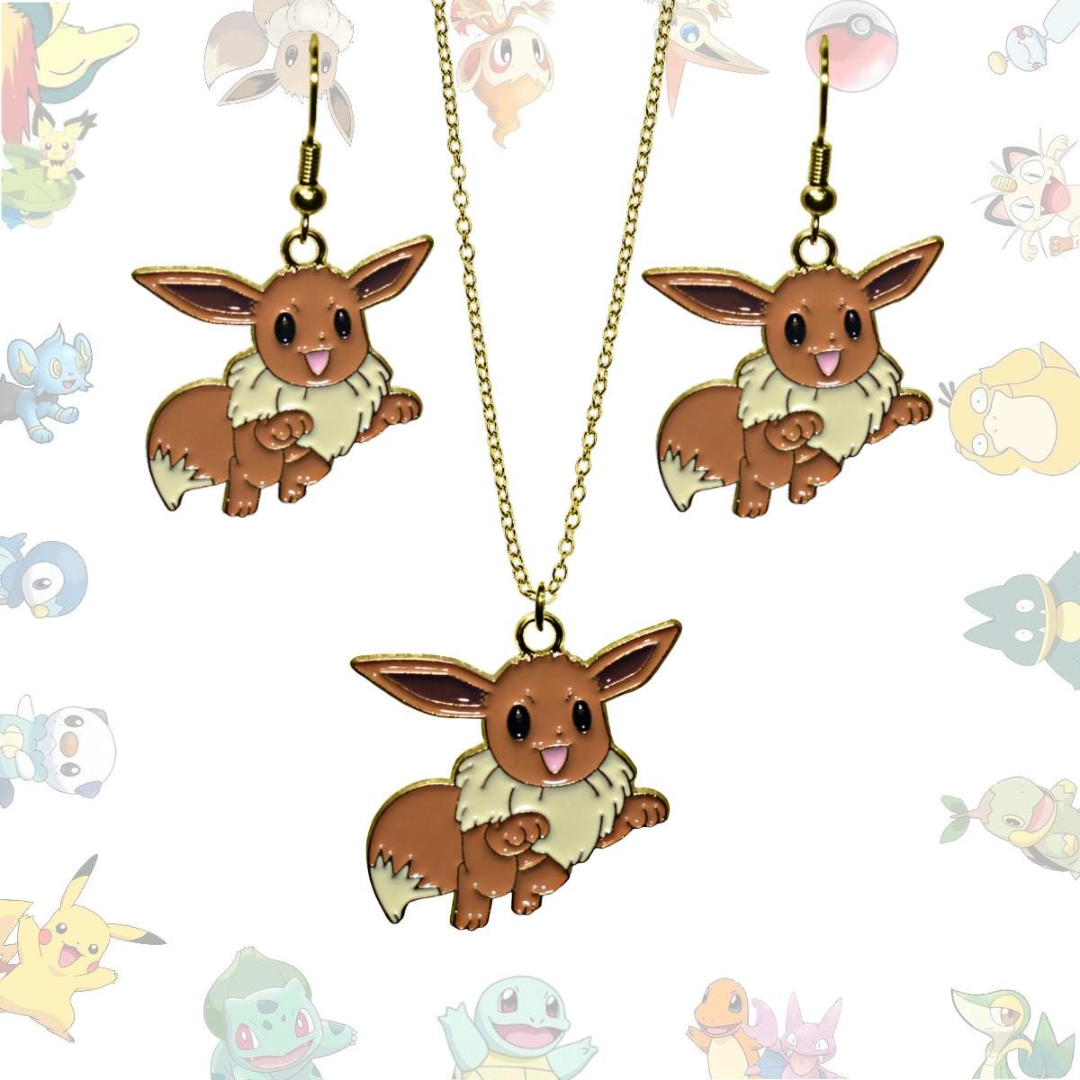 Eevee Earrings or Necklace - Pokemon