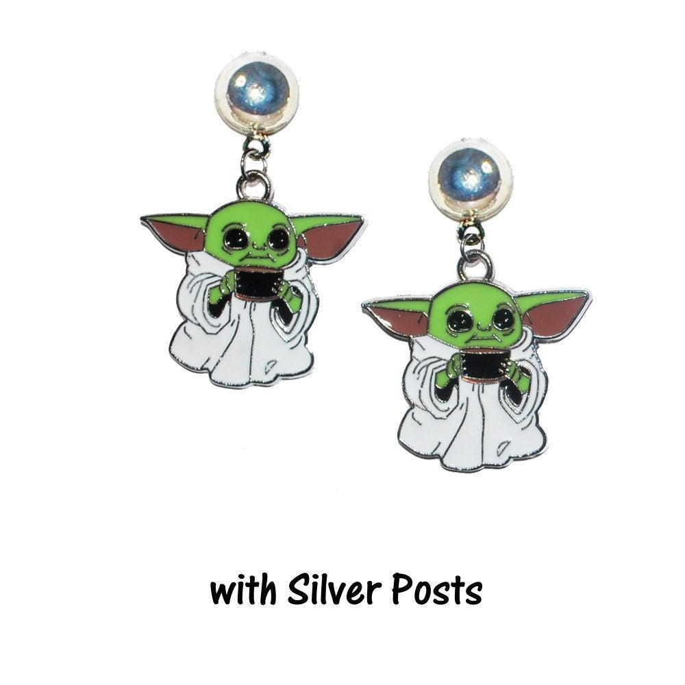 Grogu Enamel Earrings - Mandalorian