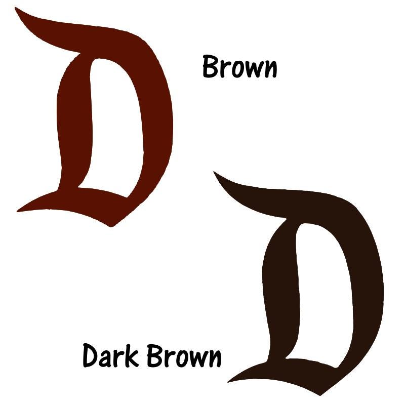Brown and Gold Acrylic D Brooches