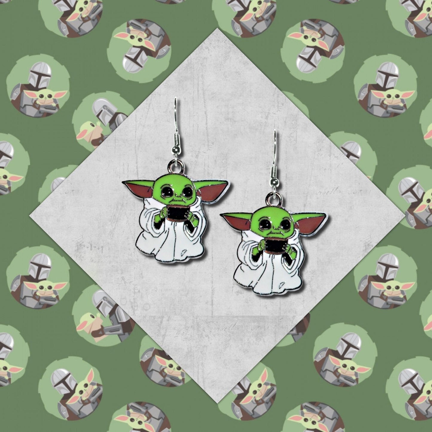 Grogu Enamel Earrings - Mandalorian