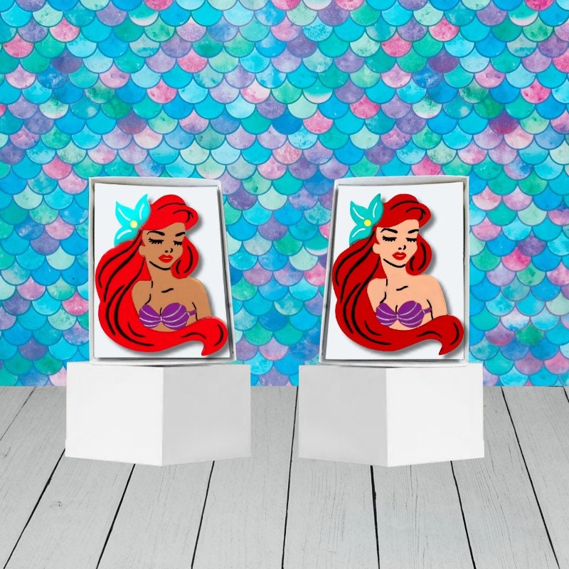 Ariel Inspired Acrylic Brooch - Pin Disney Princess Little Mermaid