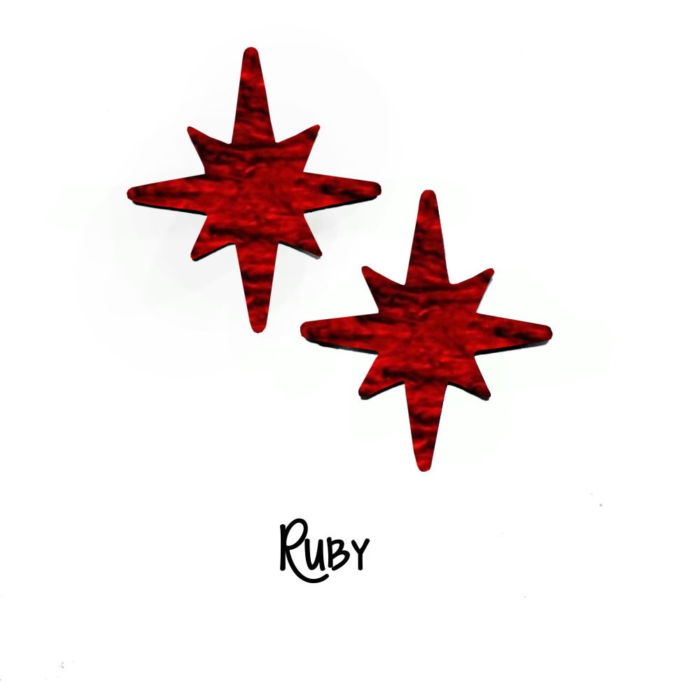 Stardust Acrylic Earrings Large - Retro, Vintage, Classic, Pinup Rockablilly Doll