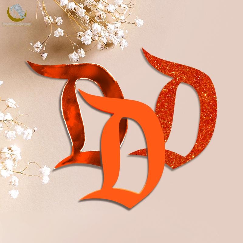Orange Hues of Acrylic D Brooch