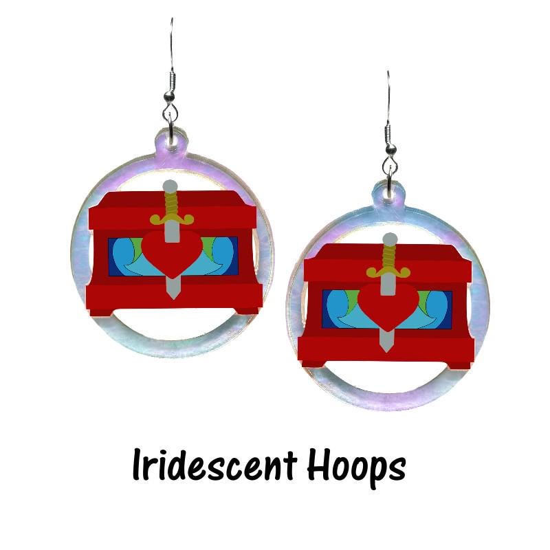 Evil Queen Heart Box Hoop Earrings - Snow White Inspired Evil Queen
