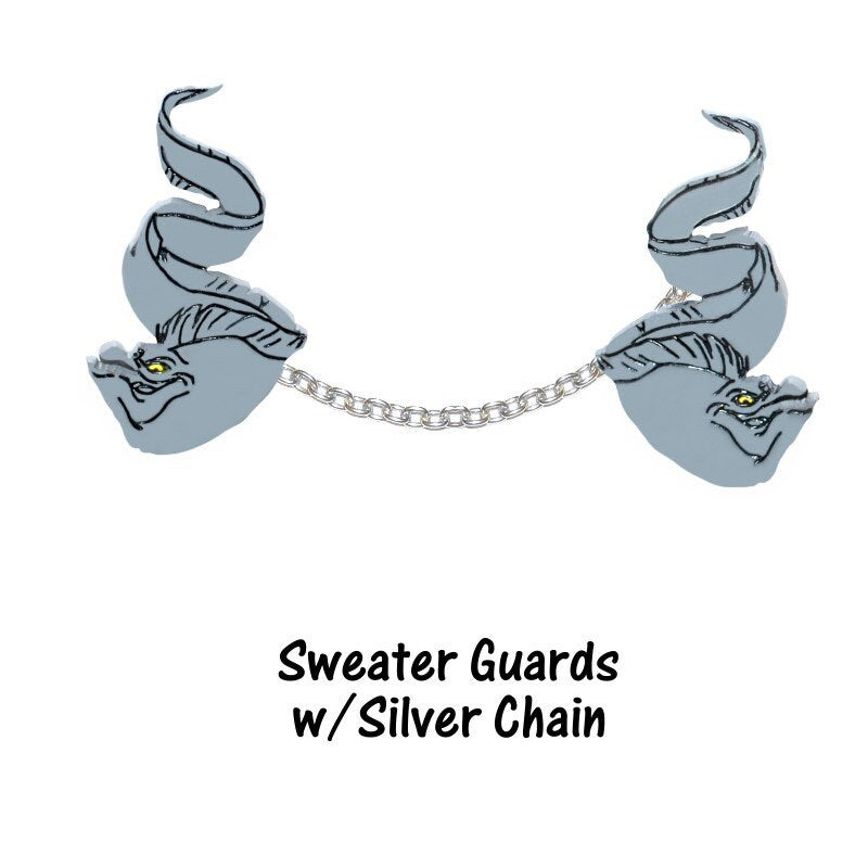 Flotsam and Jetsam Eel Sweater Clips - Cardigan Clips Sweater Guards Collar Clips Ursula Little Mermaid
