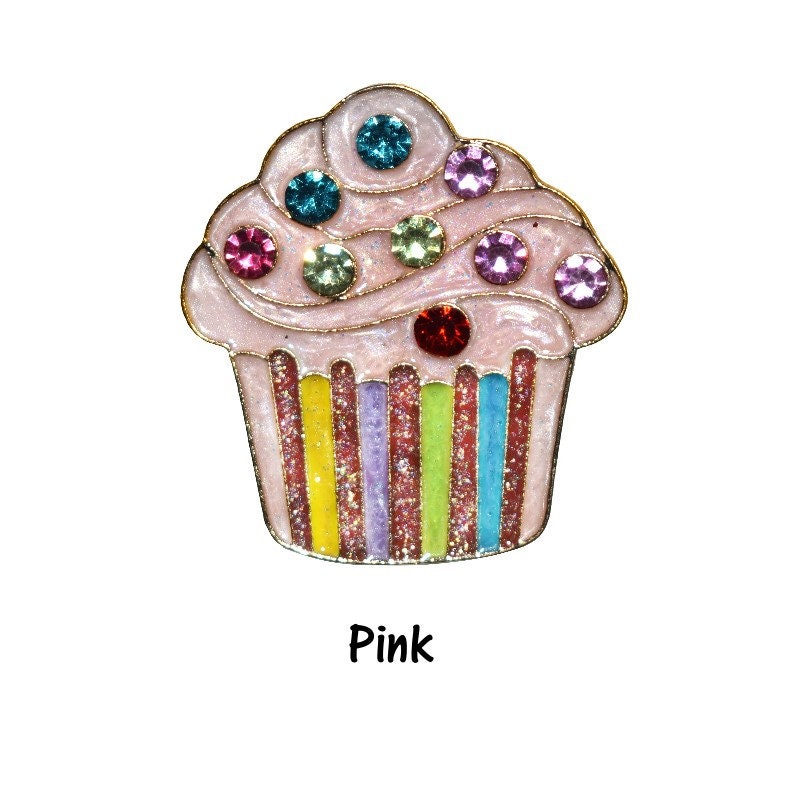 Metal Cupcake Brooches - Dessert Love