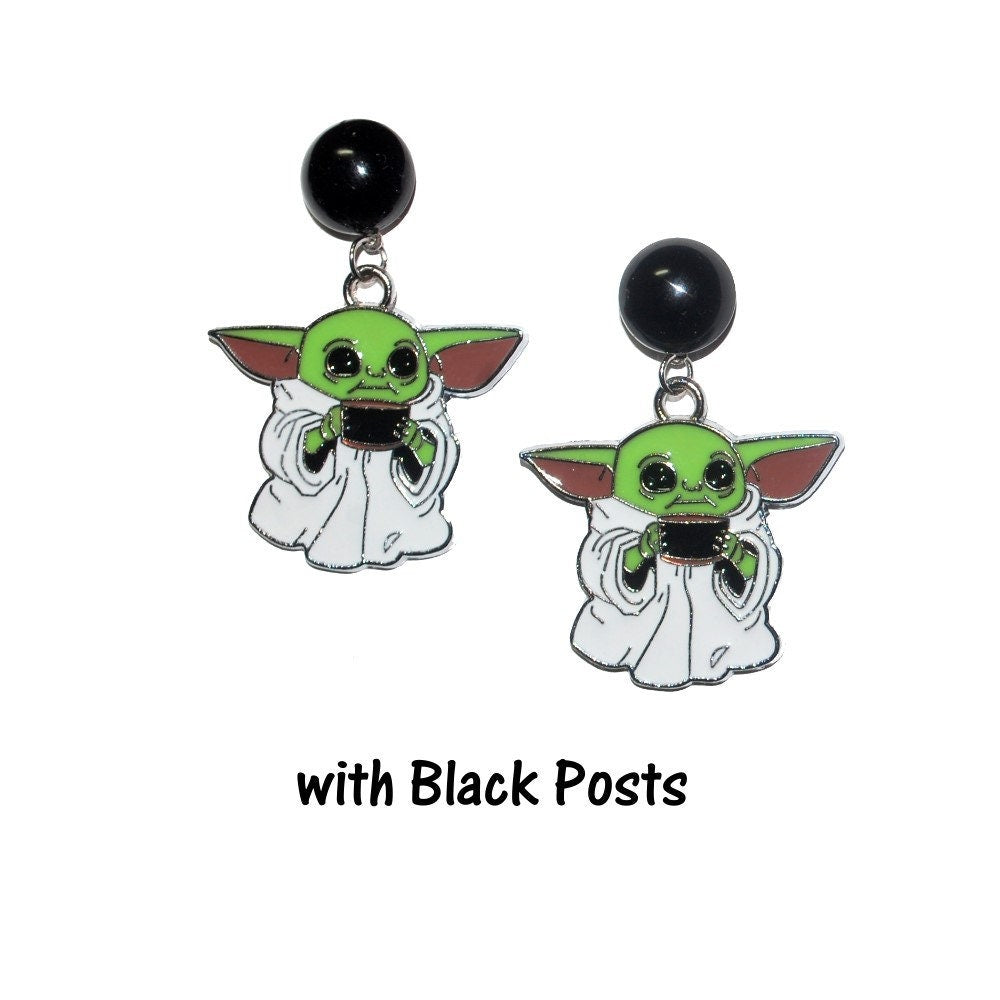 Grogu Enamel Earrings - Mandalorian
