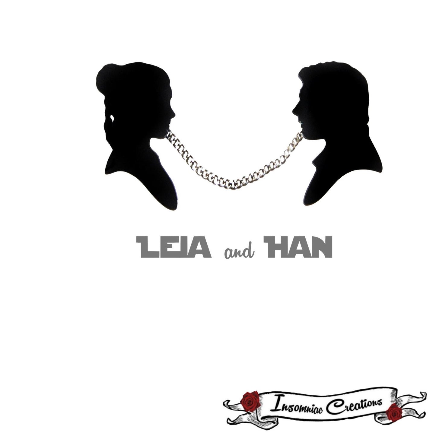 Han Solo and Leia Silhouette Sweater Guards - STAR WARS pin guards ~ geeky chic girl ~ Star Wars fan