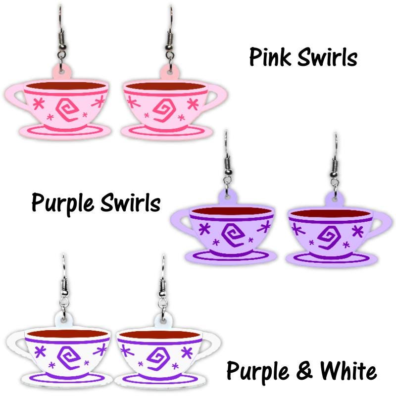 Mad Tea Party Teacup Earrings - Wonderland Inspired