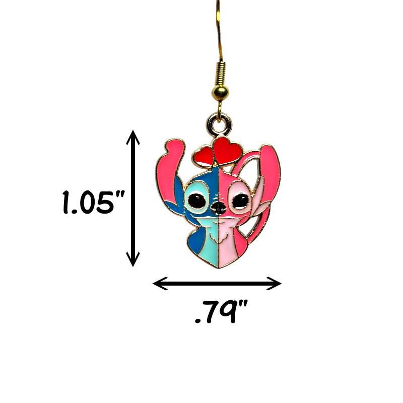 Stitch and Angel Heart Earrings - Love