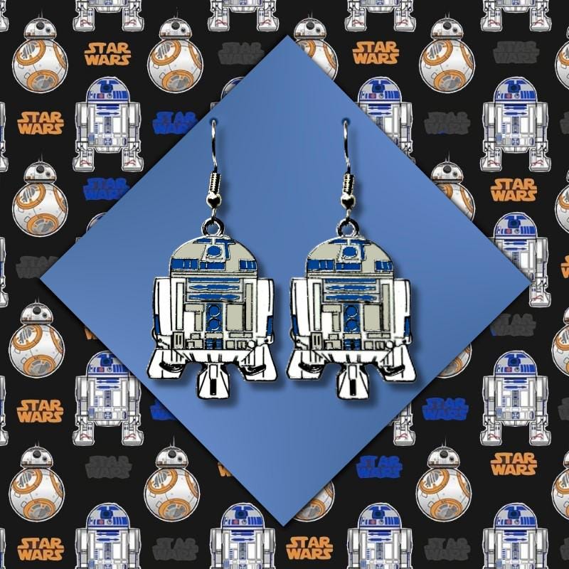 R2-D2 Enamel Earrings - Star Wars Droid R2D2
