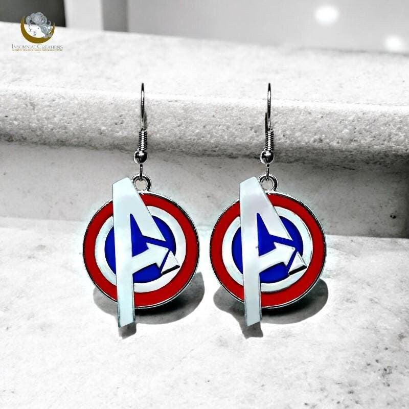 Avengers Earrings - Marvel Avengers Metal Earrings