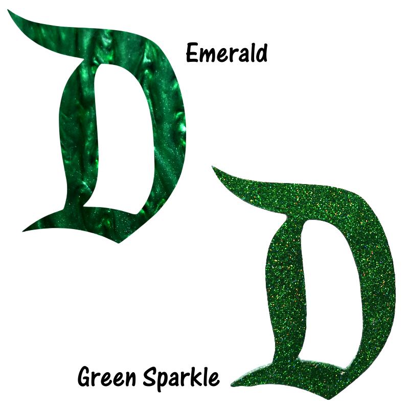 Assorted Green Acrylic D Brooches