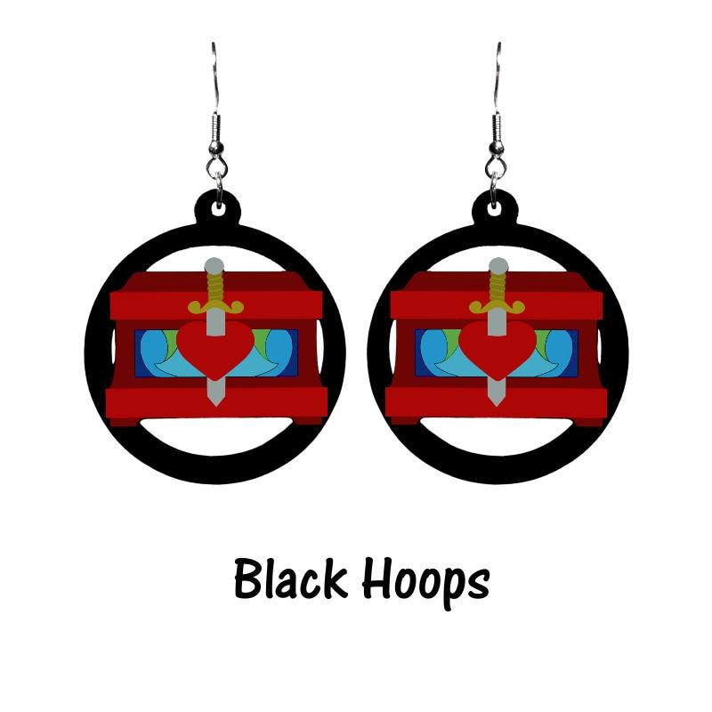 Evil Queen Heart Box Hoop Earrings - Snow White Inspired Evil Queen