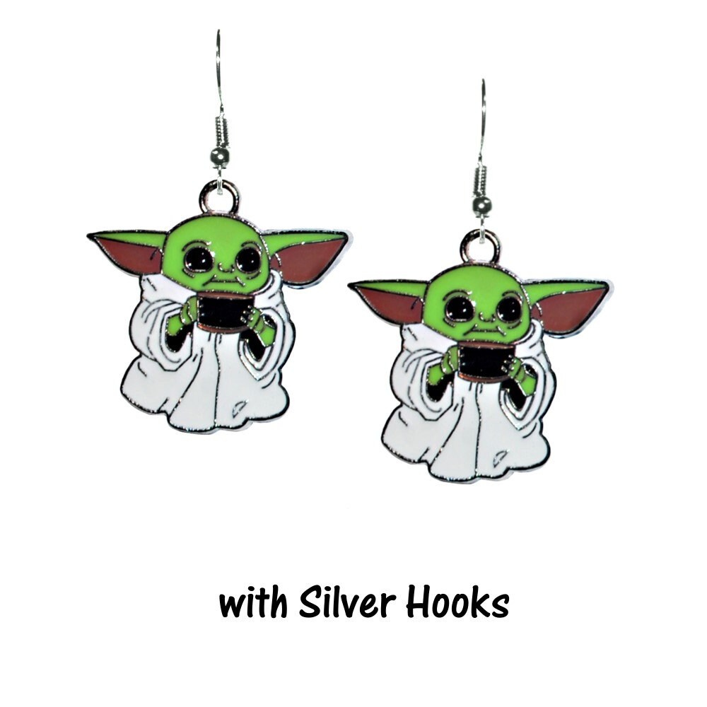 Grogu Enamel Earrings - Mandalorian