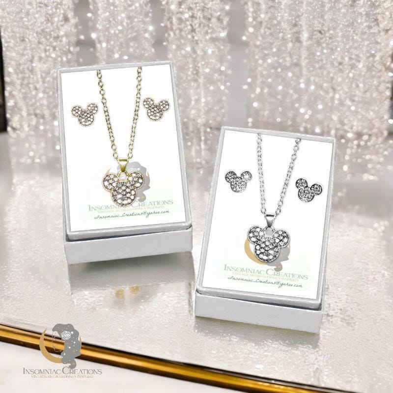 Crystal Mickey Necklace and Earrings SET