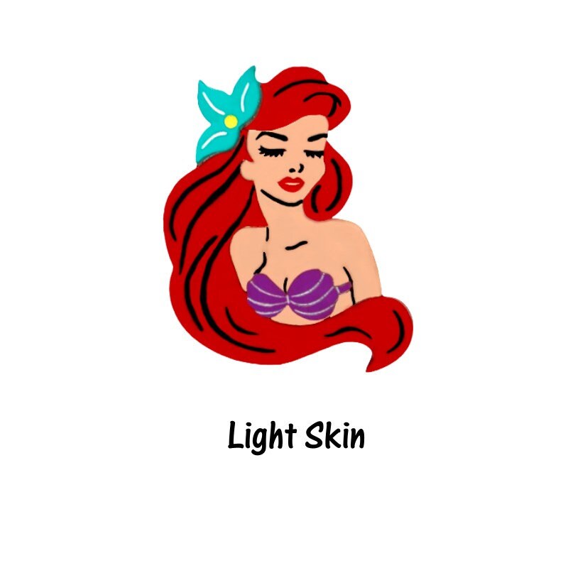 Ariel Inspired Acrylic Brooch - Pin Disney Princess Little Mermaid