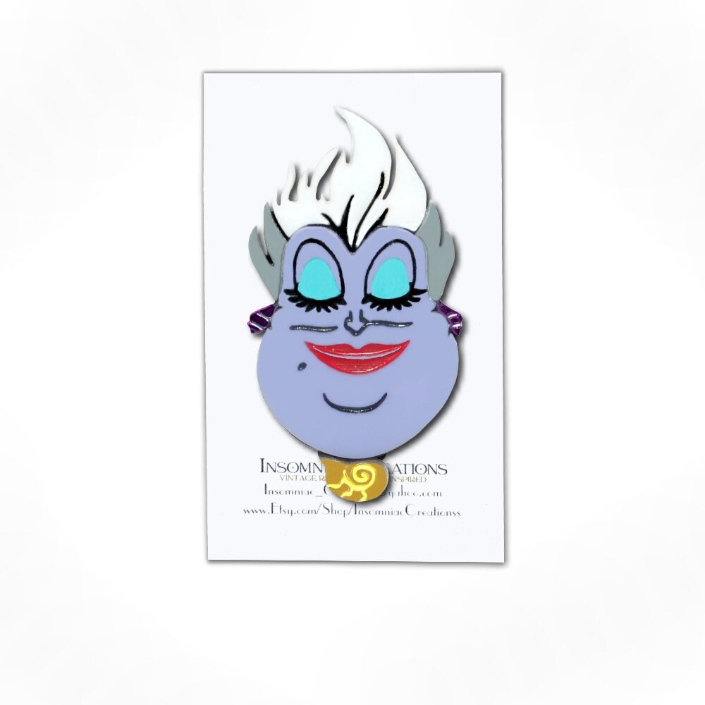 Ursula Inspired Acrylic Brooch - Pin Disney Little Mermaid Villain