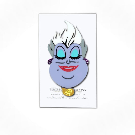 Ursula Inspired Acrylic Brooch - Pin Disney Little Mermaid Villain