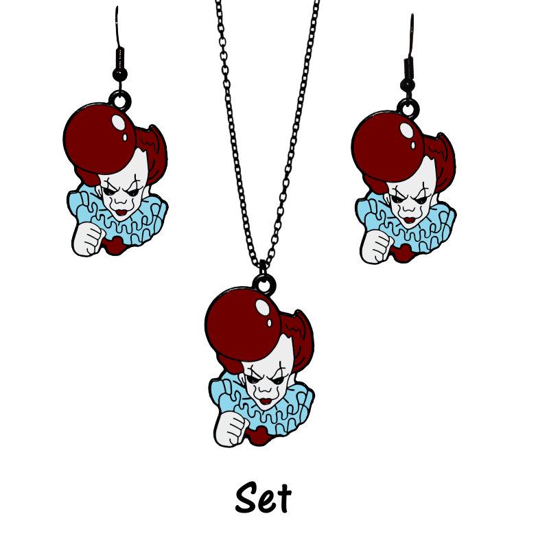 Pennywise It Earrings - Creepy Clown Spooky Scary Movie Goth Jewelry Earrings