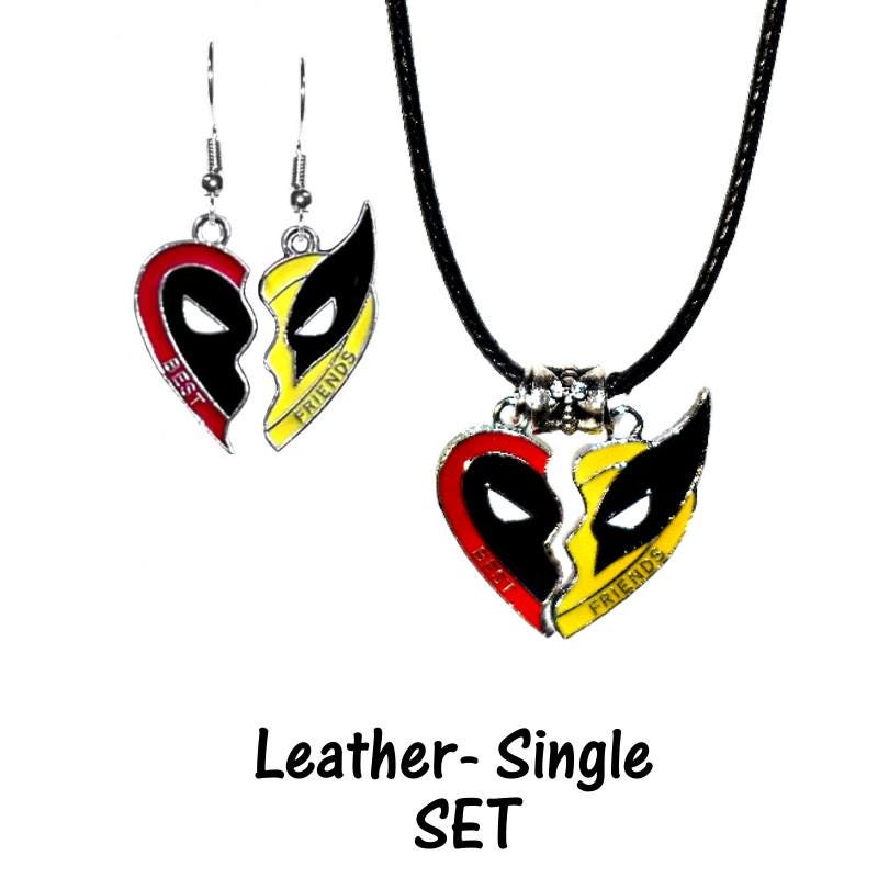 Best Friends Dead Pool and Wolverine Necklace and/or Earrings
