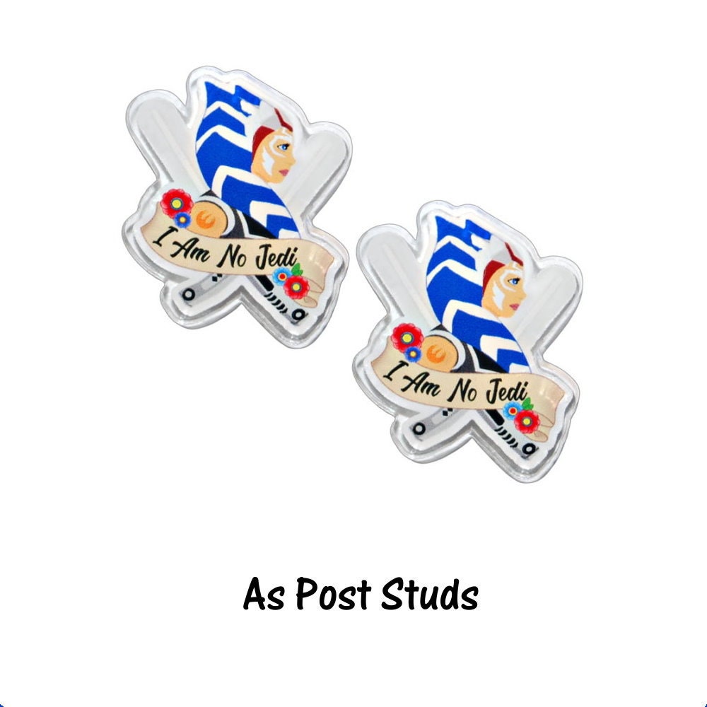 Ahsoka Original Artwork Earrings - I am no Jedi - Clone Wars - Mandalorian