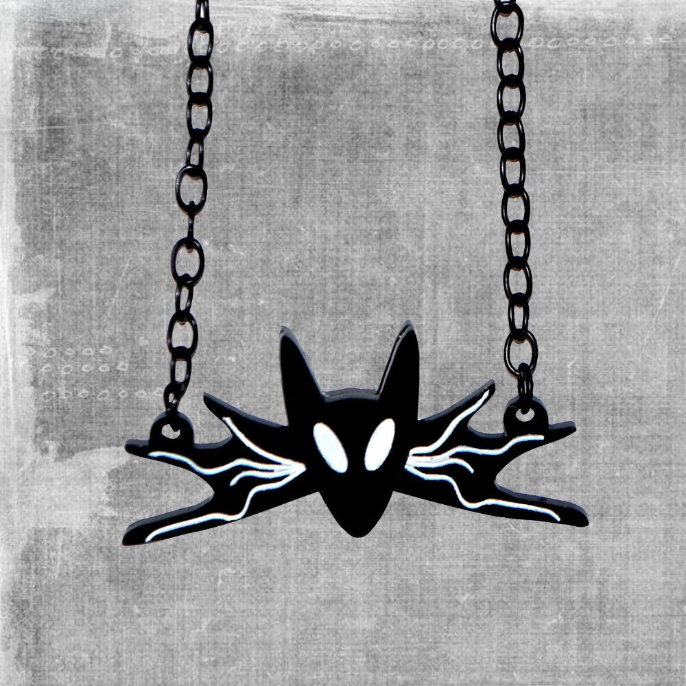 Jack Bat Tie NBC Necklace or Brooch Acrylic Resin ~ geeky goth rockabilly girl ~ disney fan