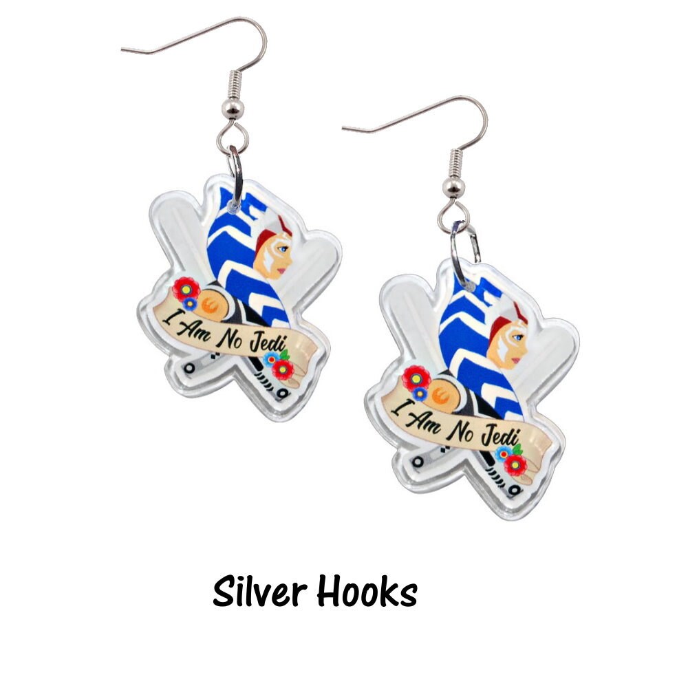 Ahsoka Original Artwork Earrings - I am no Jedi - Clone Wars - Mandalorian