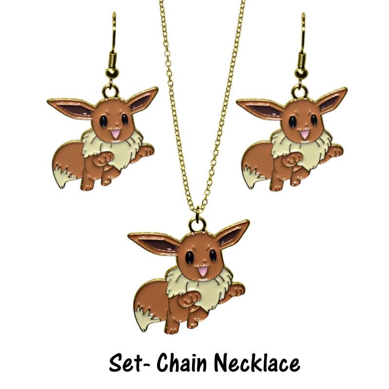 Eevee Earrings or Necklace - Pokemon