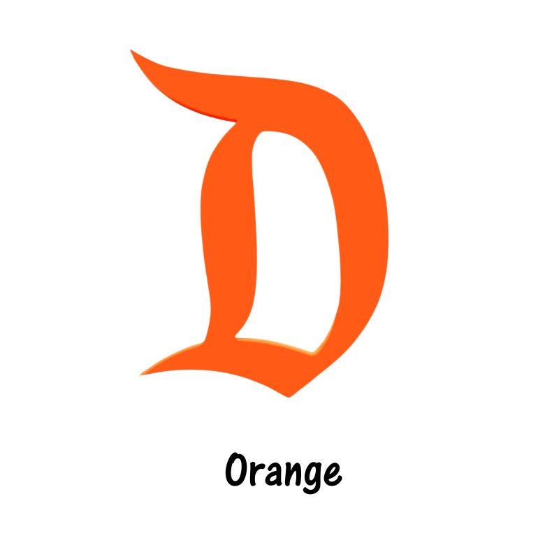 Orange Hues of Acrylic D Brooch