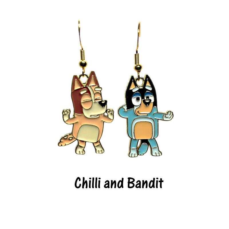 Bluey and Bingo Earrings - Bluey Dog - Disney Inspired