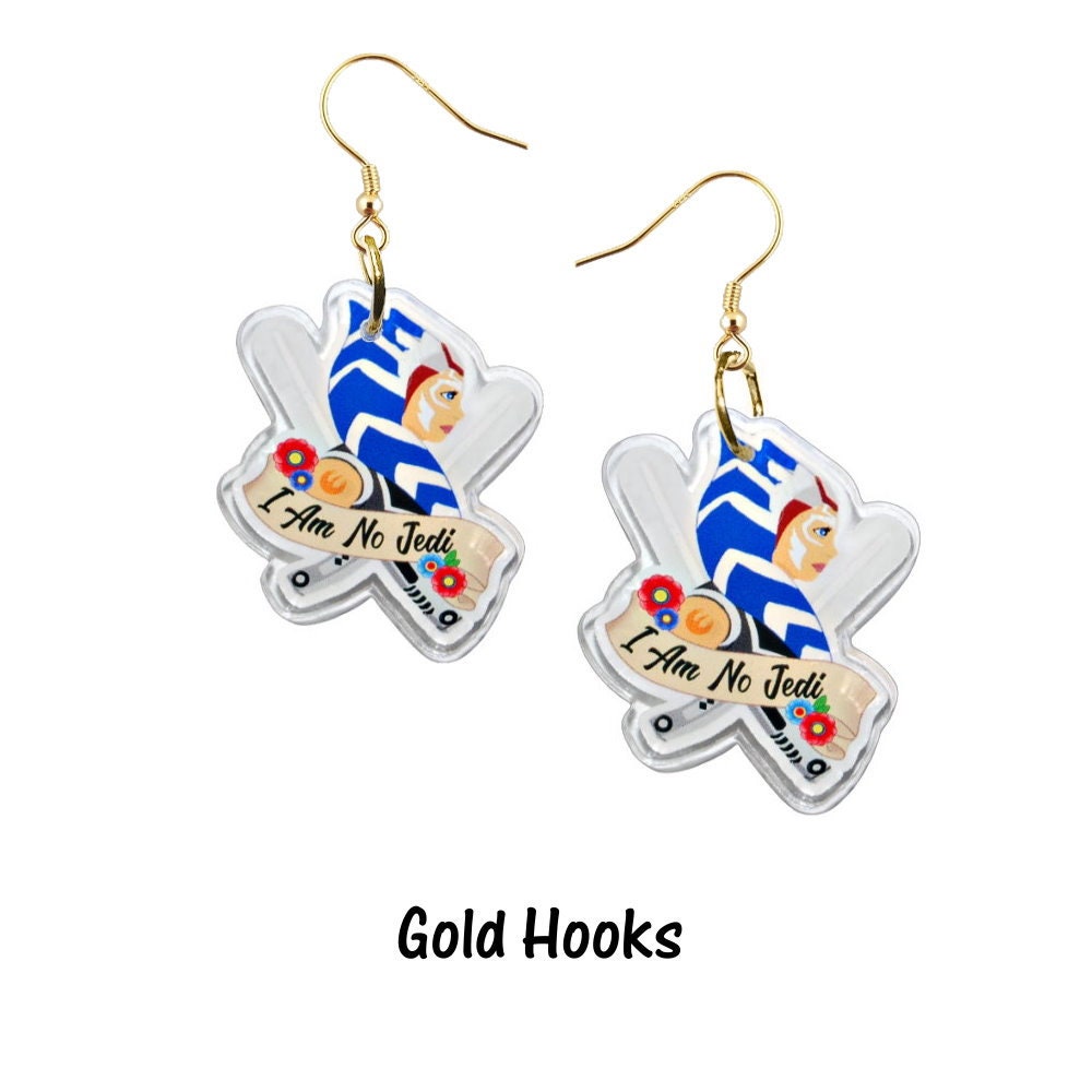 Ahsoka Original Artwork Earrings - I am no Jedi - Clone Wars - Mandalorian