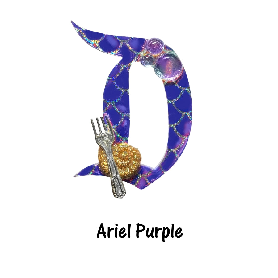 Little Mermaid Themed D Brooch - Ariel Ursula
