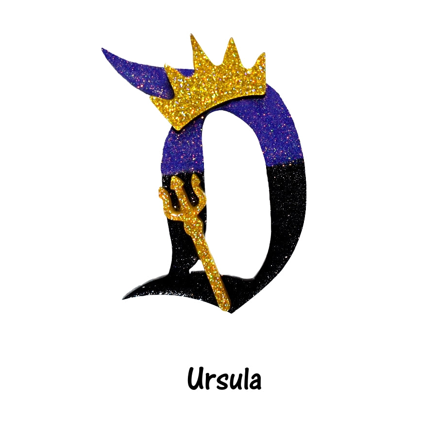 Little Mermaid Themed D Brooch - Ariel Ursula