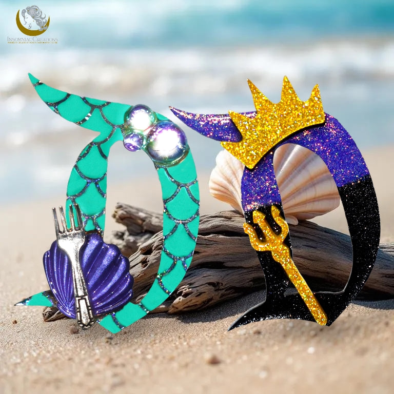 Little Mermaid Themed D Brooch - Ariel Ursula