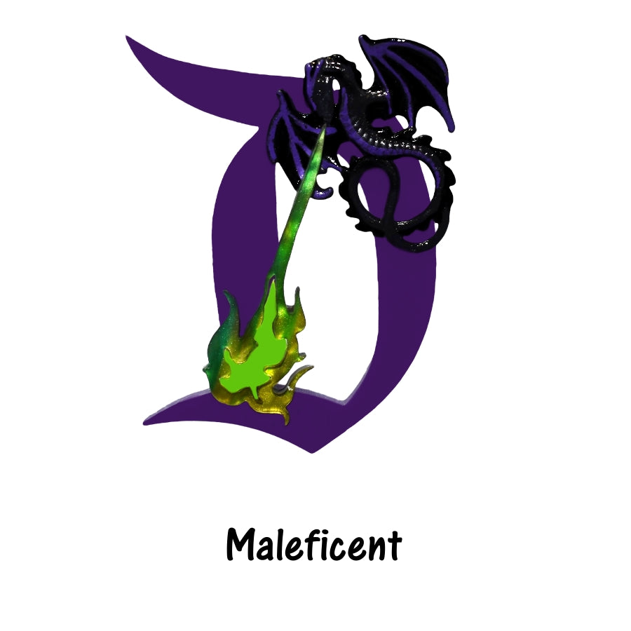 Sleeping Beauty Themed D Brooch - Aurora Maleficent