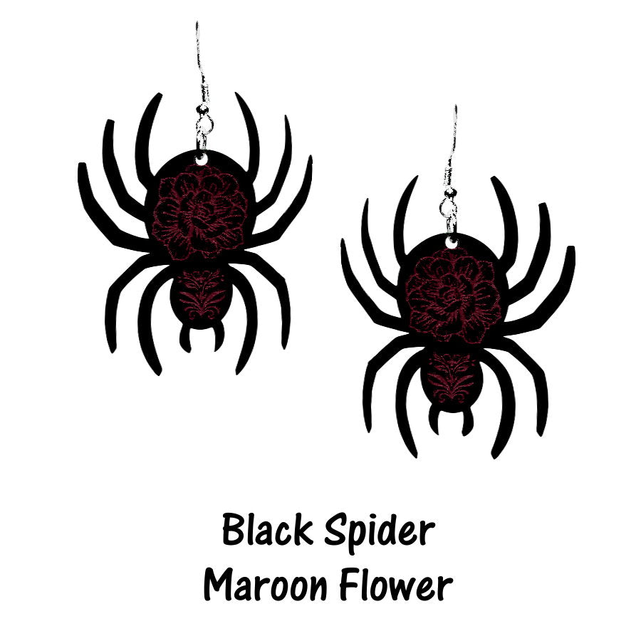 Spider Earrings - Acrylic Spooky Creepy