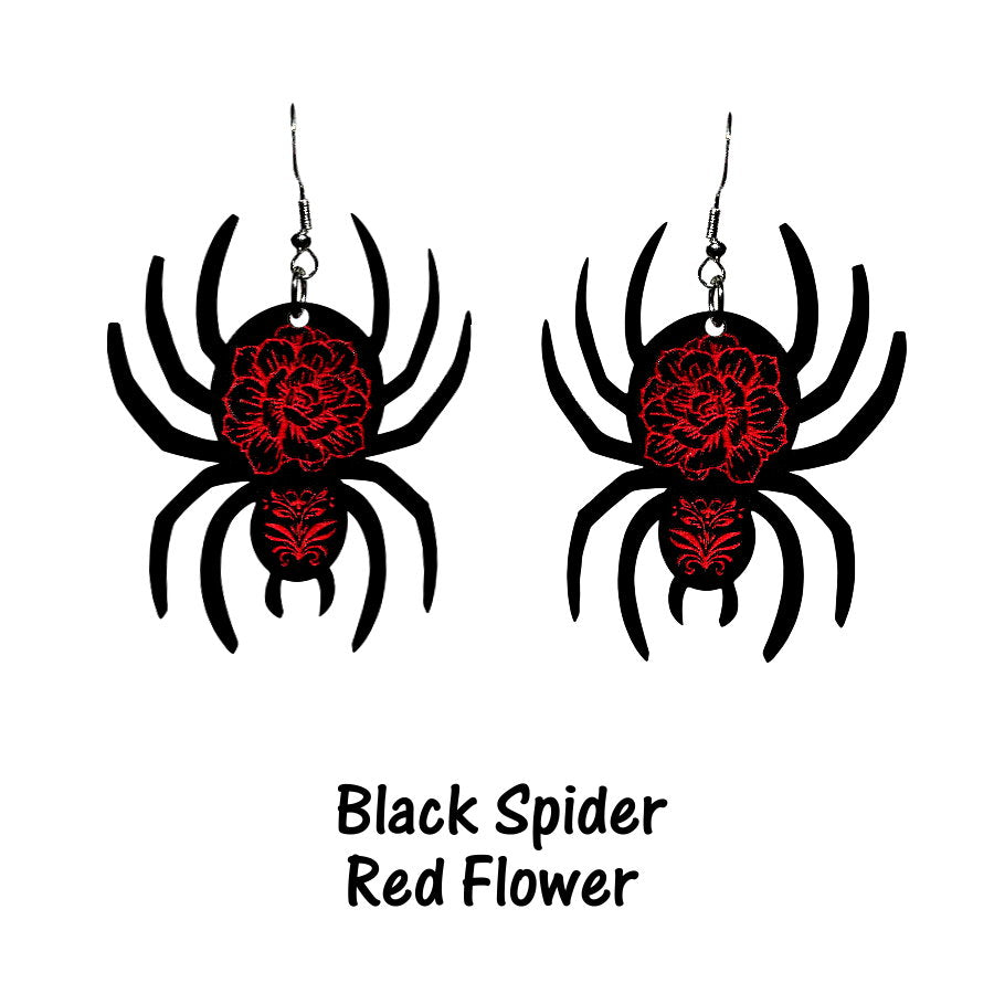 Spider Earrings - Acrylic Spooky Creepy