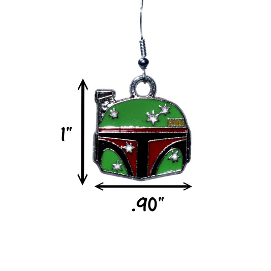 Boba Fett Earrings - Star Wars - Mandalorian Bounty Hunter