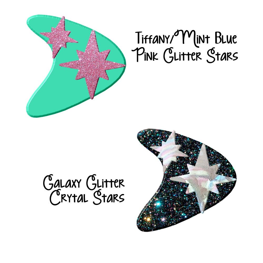 Stardust Retro Boomerang Brooch - Retro Atomic, Vintage, Classic, Pinup Rockablilly Doll