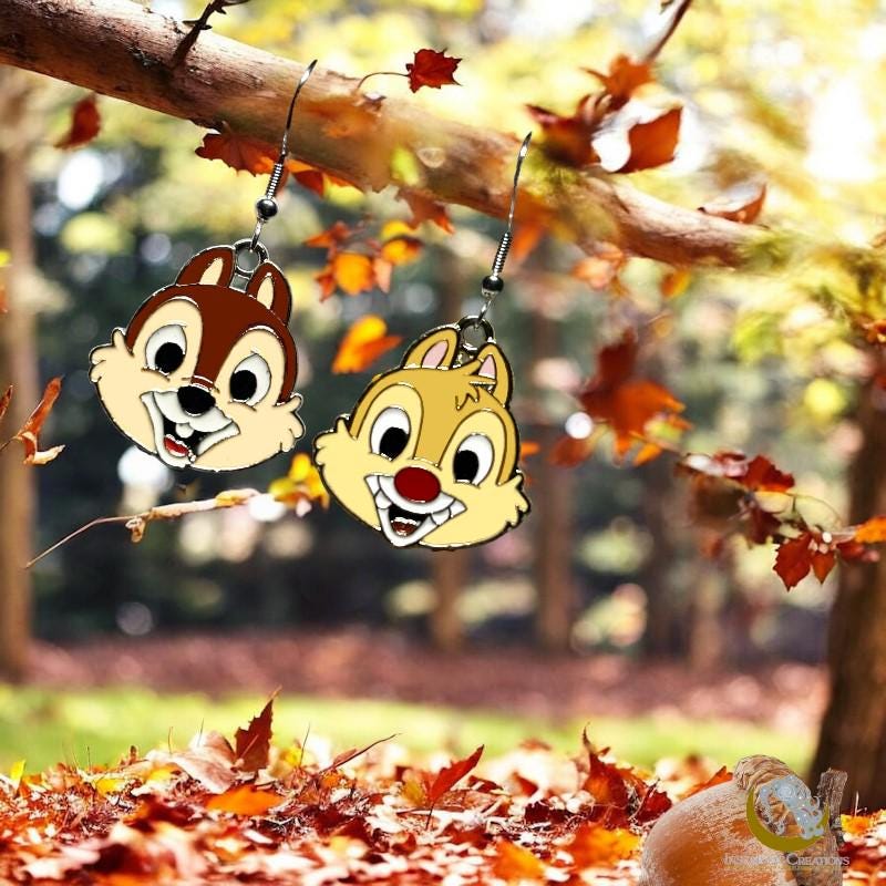 Chip and Dale Earrings - Disneyland Inspired jewelry - Disney Inspired