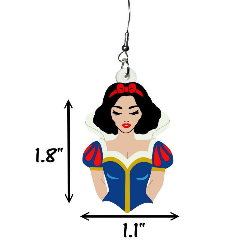 Snow White Earrings and/or Brooch- Snow White Inspired Fairy tale