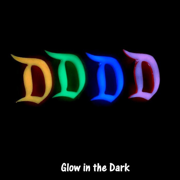 Glow in the Dark D Brooch - Monogram Disney Inspired - Disneyland Vintage, Classic, Disneya