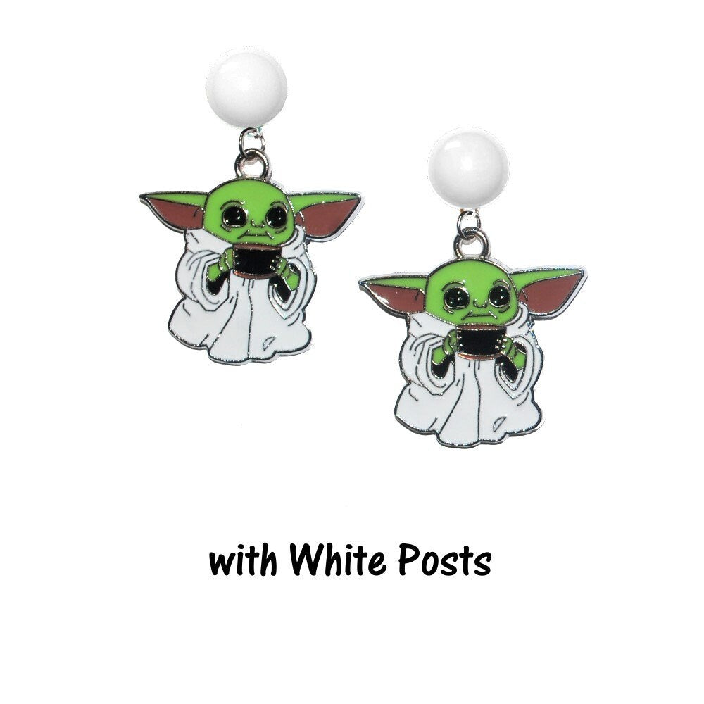 Grogu Enamel Earrings - Mandalorian